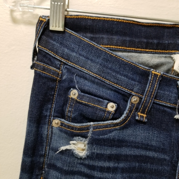 Rag & Bone Jeans Capri Distressed Dark Shredded 25 - Picture 3 of 13